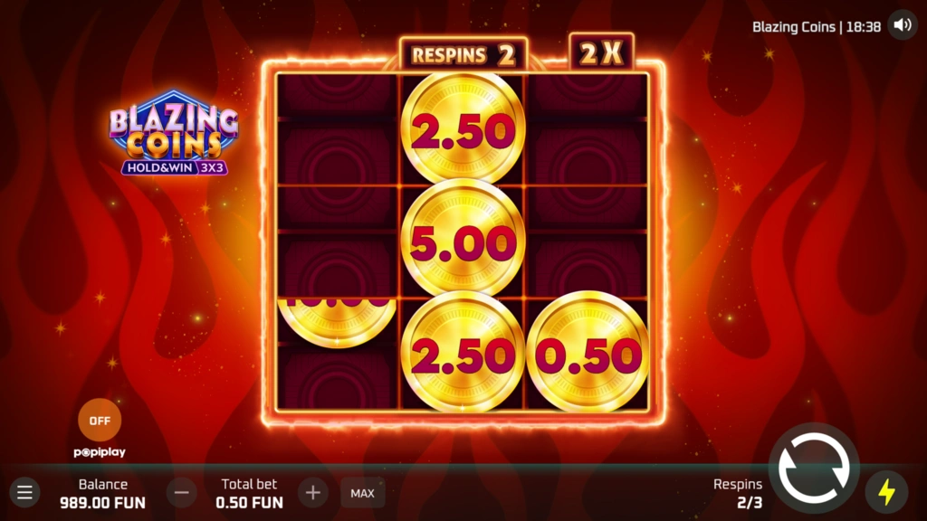Blazing Coins Hold and Win - Respin Bonus